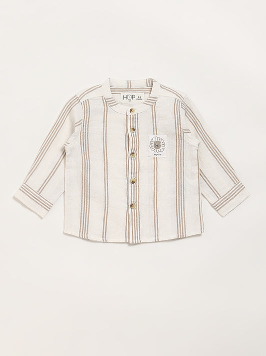 HOP Baby Off-White Striped Shirt