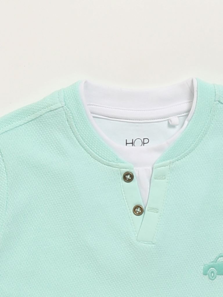 HOP Kids Mint Henley T-Shirt