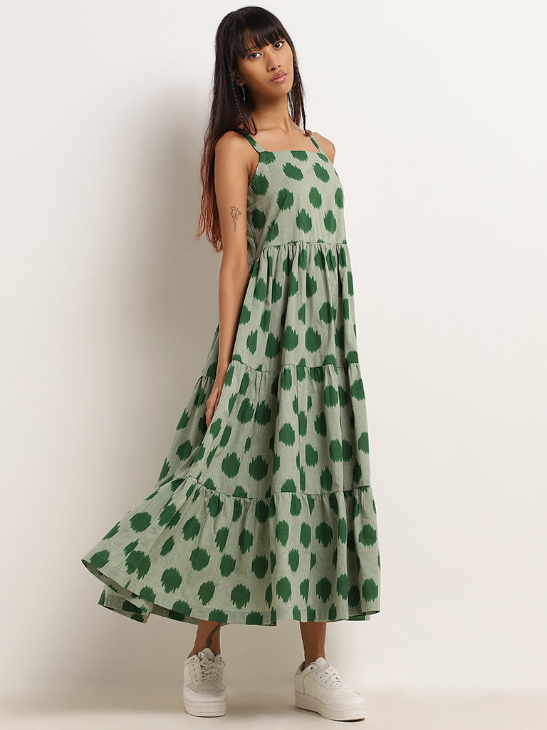 Bombay Paisley Green Printed Maxi Dress
