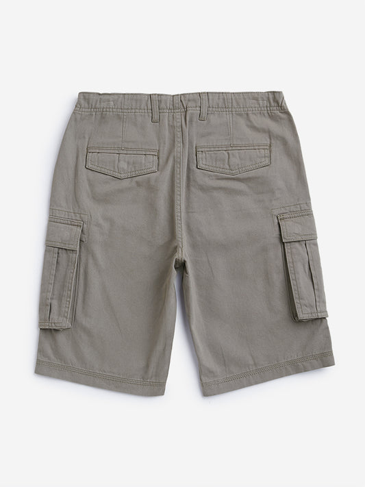 Y&F Kids Olive Mid Rise Cargo Shorts