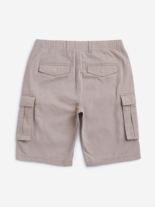 Y&F Kids Taupe Mid Rise Cargo Shorts