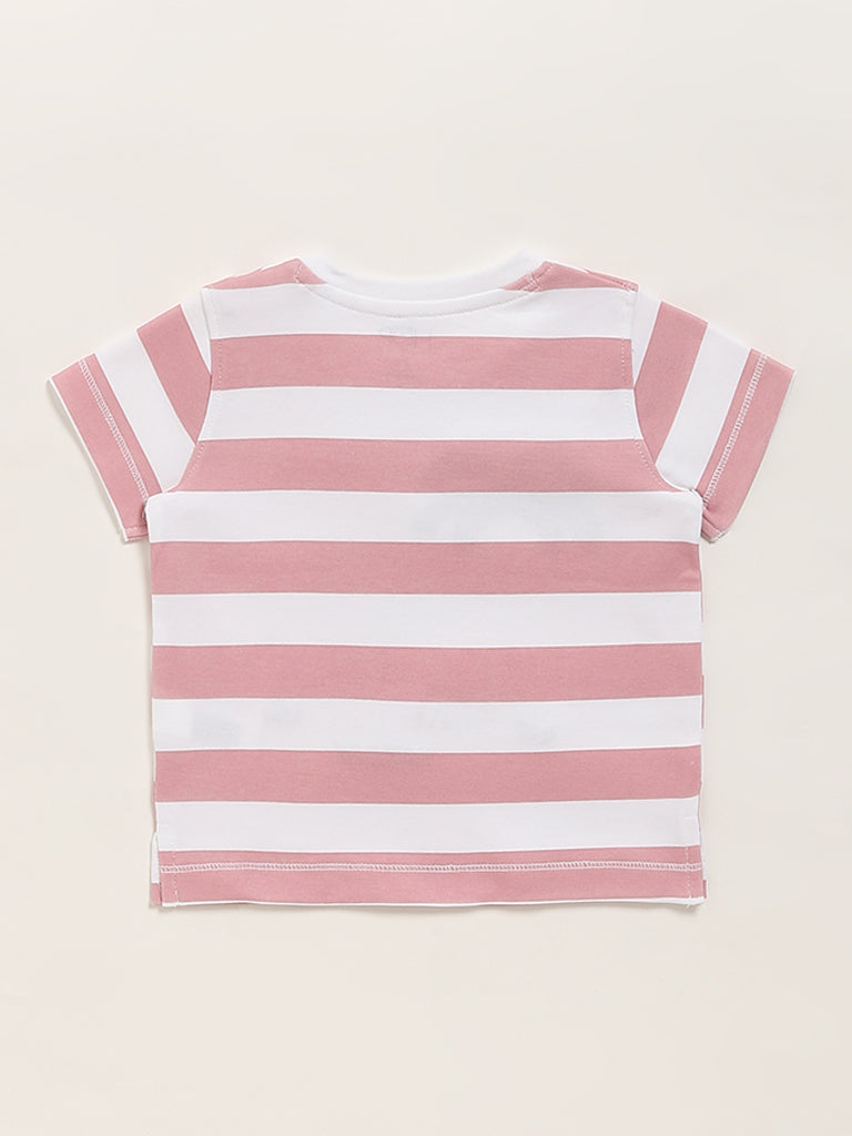 HOP Baby Pink Striped T-Shirt