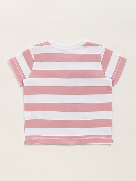 HOP Baby Pink Striped T-Shirt