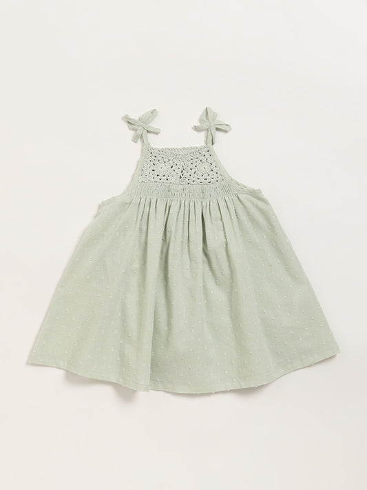 HOP Baby Green Crochet Dress