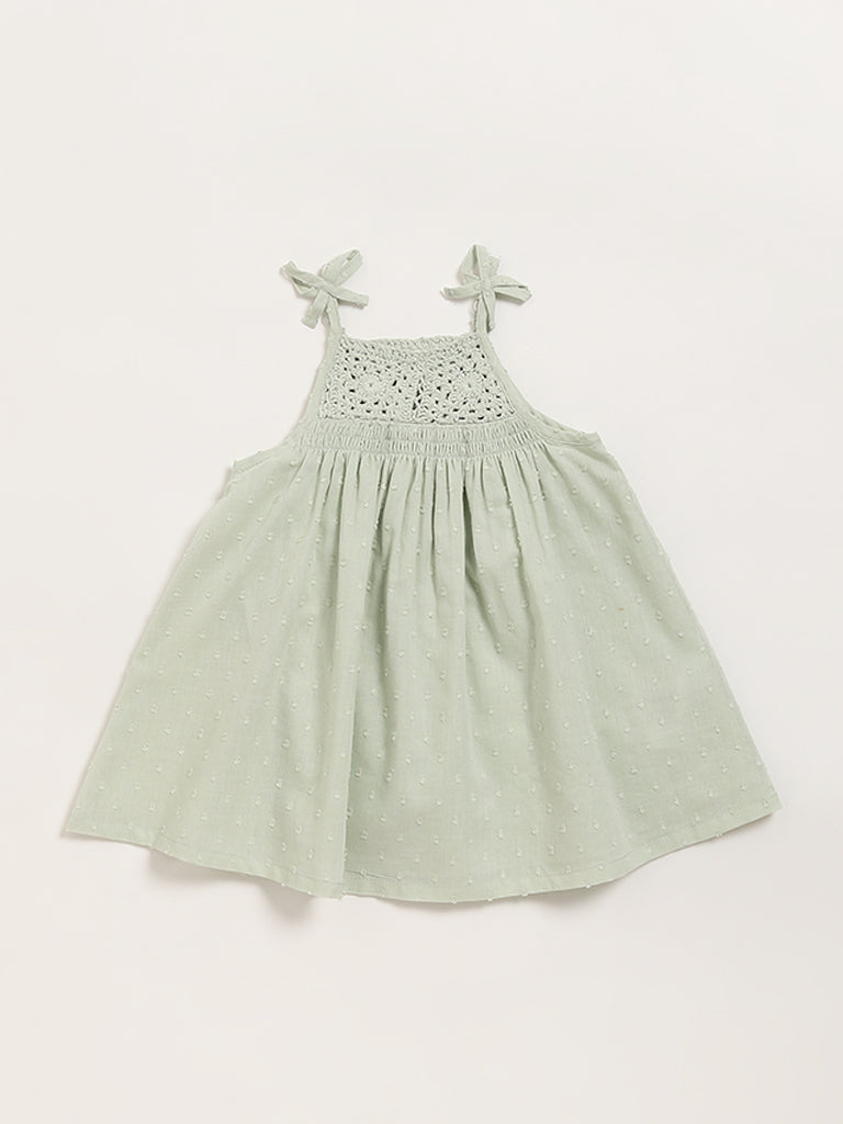 HOP Baby Green Crochet Dress