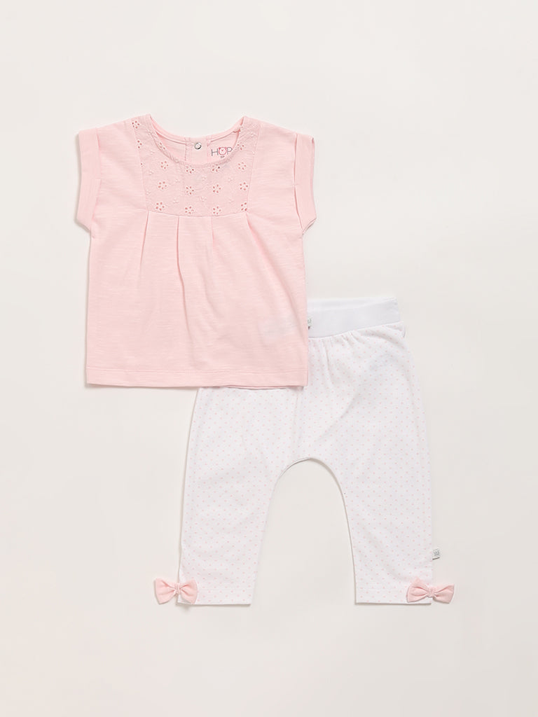 HOP Baby Pink T-Shirt with Pants Set