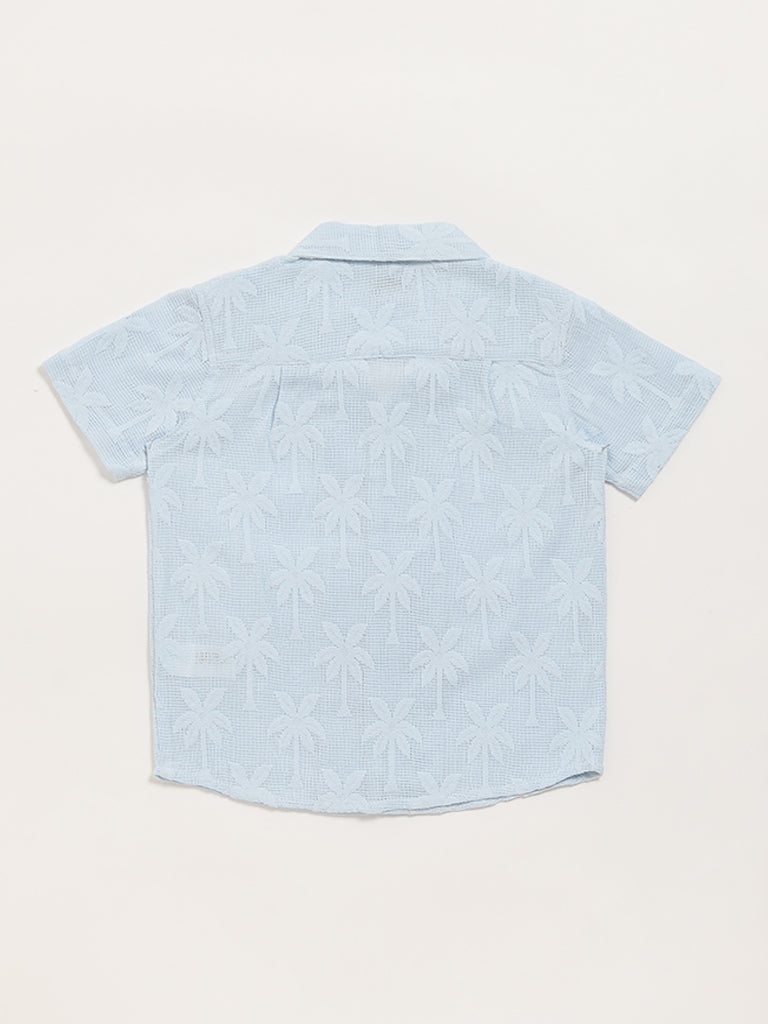 HOP Kids Blue Patterned -Knit Resort Shirt