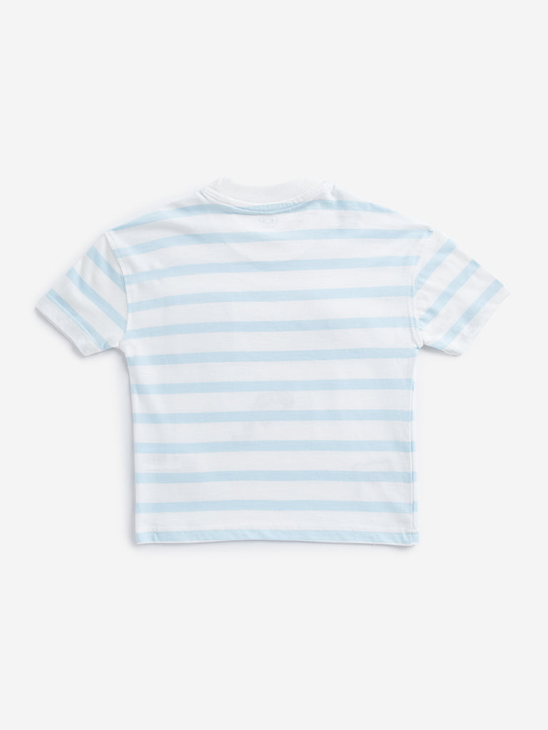 HOP Kids Blue Striped T-Shirt