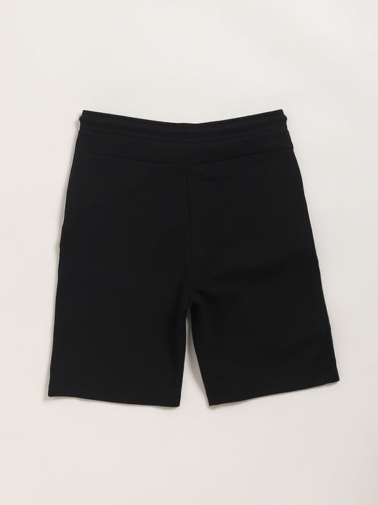 Y&F Kids Black Regular Fit Shorts