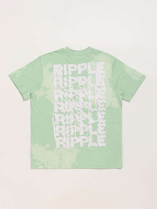 Y&F Kids Green Embossed T-Shirt