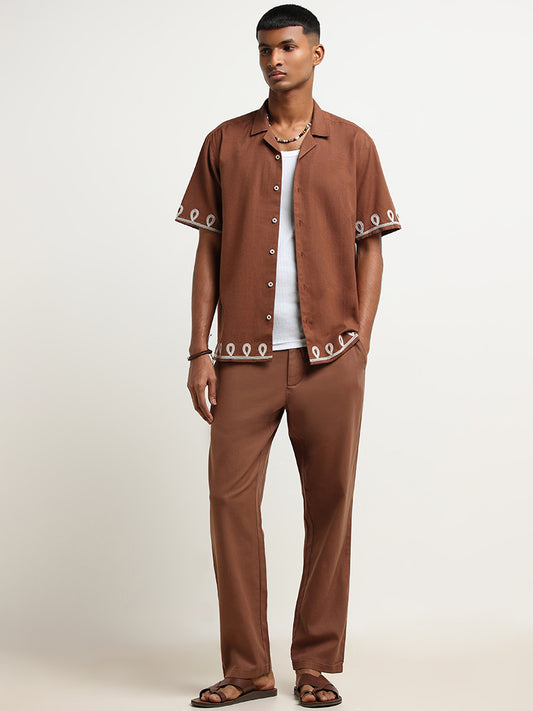 ETA Brown Relaxed-Fit Chinos
