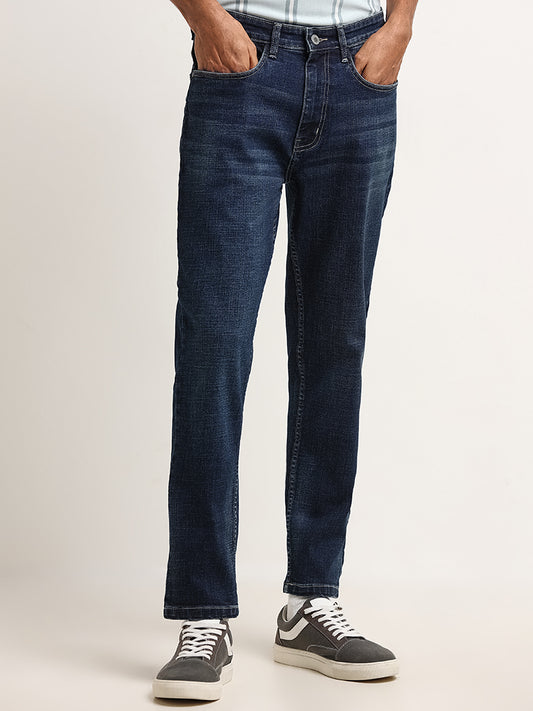 Nuon Blue Mid Rise Slim Fit Jeans