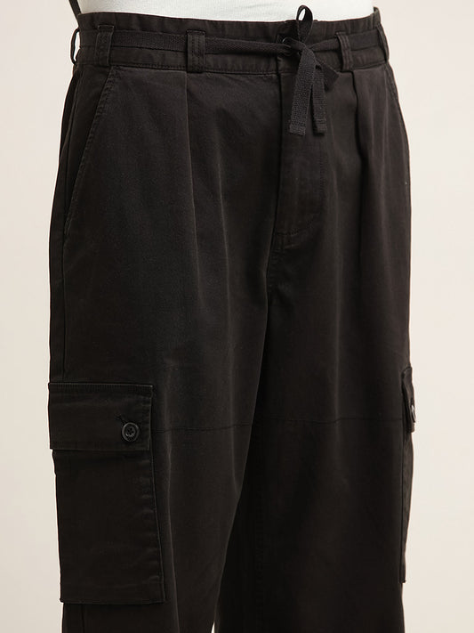 Nuon Black Cargo-Style Mid-Rise Pants