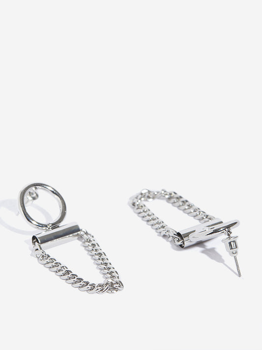 Westside Accessories Silver Chain Design Earrings
