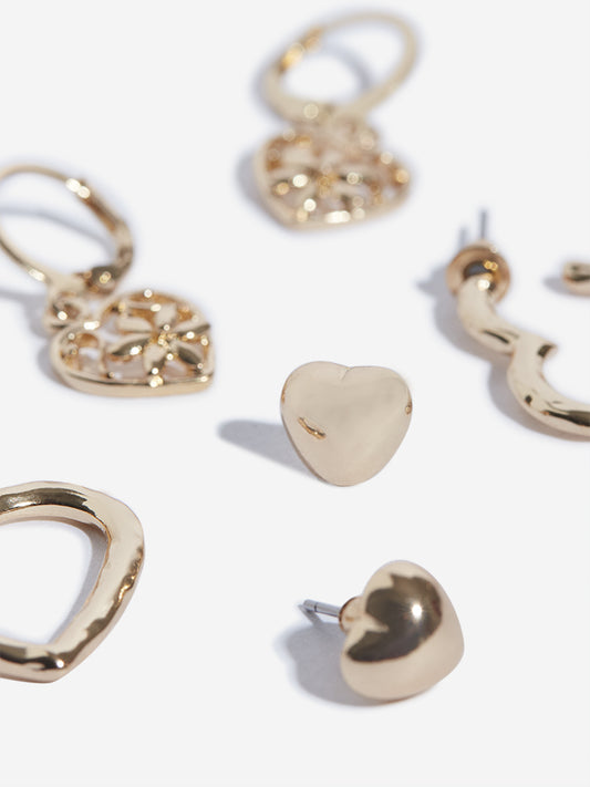 Westside Accessories Gold Earrings Set - Pack of 3