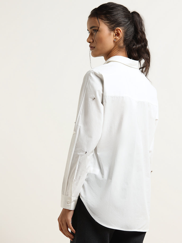 LOV White Embellished Shirt