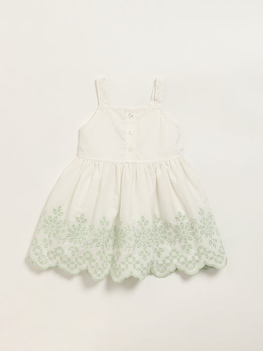 HOP Baby White Schiffli Dress