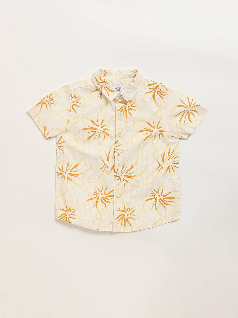 HOP Kids Yellow Floral Print Shirt