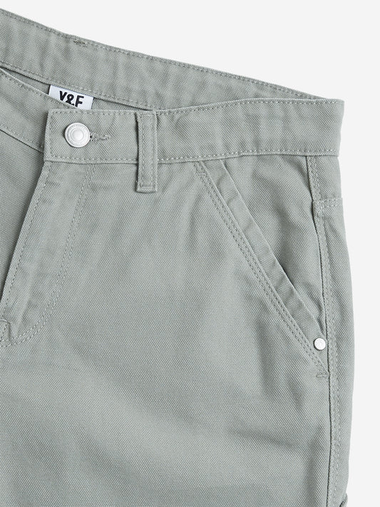 Y&F Kids Sage Mid Rise Relaxed Fit Shorts