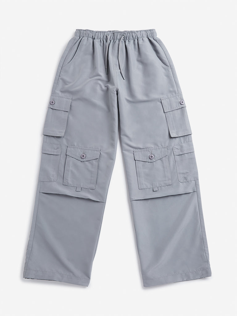 Y&F Kids Grey Cargo-Style Mid-Rise Pants