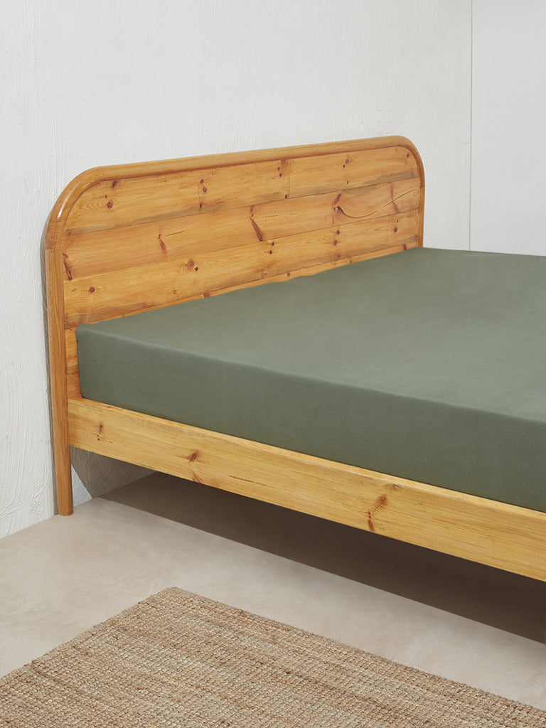 Westside Home Green Waffle Textured Double Bedcover