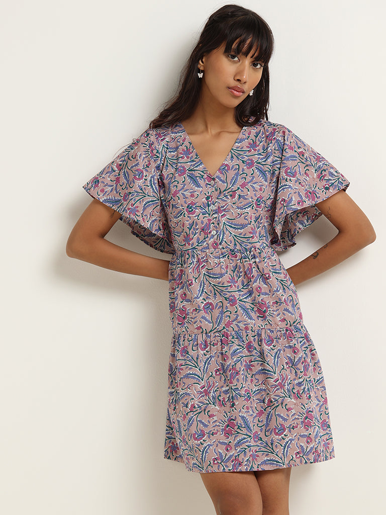 Bombay Paisley Lilac Tiered Dress