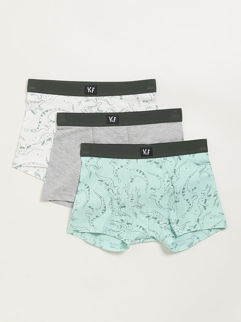 Y&F Kids Multicolour Printed Briefs - Pack of 3