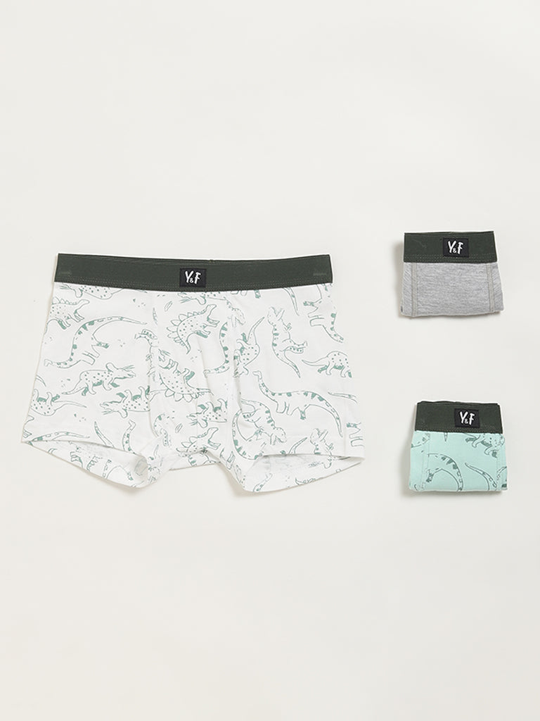 Y&F Kids Multicolour Printed Briefs - Pack of 3