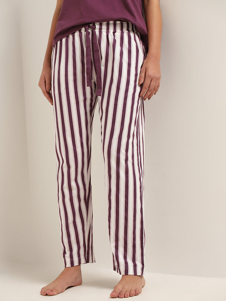 Wunderlove Purple Striped Pyjamas