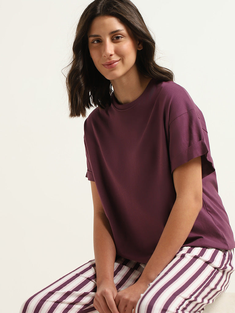Wunderlove Purple Relaxed-Fit T-Shirt