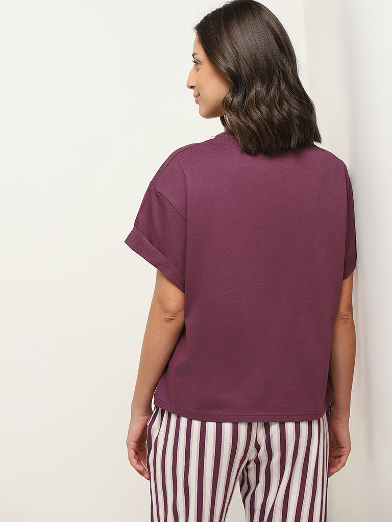 Wunderlove Purple Relaxed-Fit T-Shirt