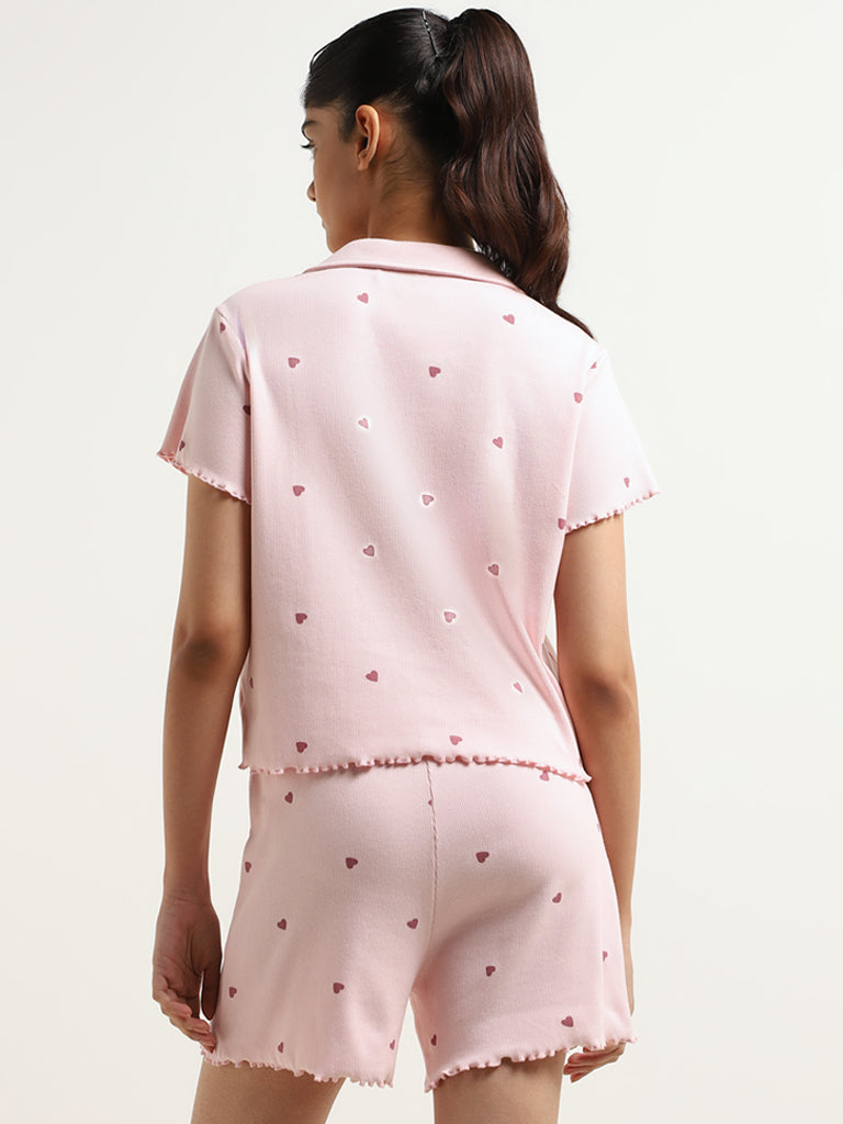 Superstar Pink Printed Cotton Shirt