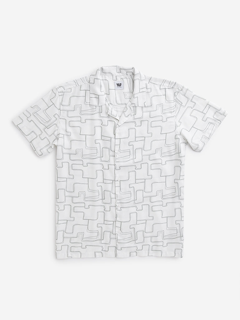 Y&F Kids Sage Abstract Printed Shirt