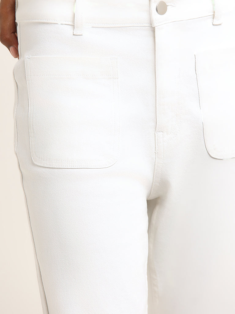 LOV White Bootcut Mid-Rise Jeans