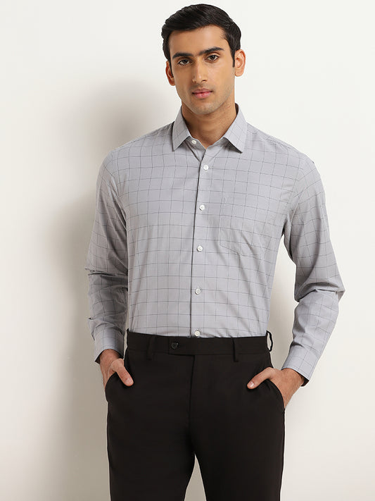 WES Formals Grey Relaxed Fit Shirt