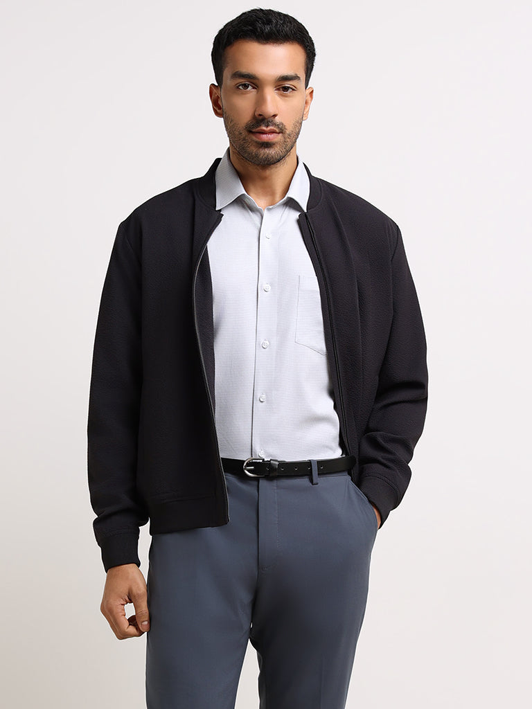 WES Formals Light Grey Relaxed Fit Shirt