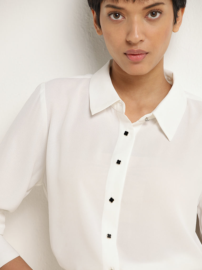 Wardrobe White Relaxed-Fit Shirt