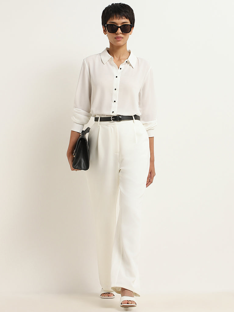 Wardrobe White Relaxed-Fit Shirt