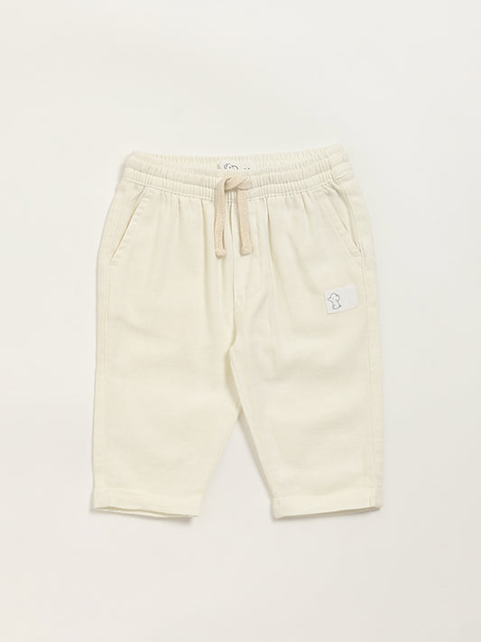 HOP Baby Off-White Solid Pants