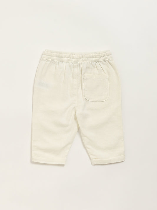 HOP Baby Off-White Solid Pants