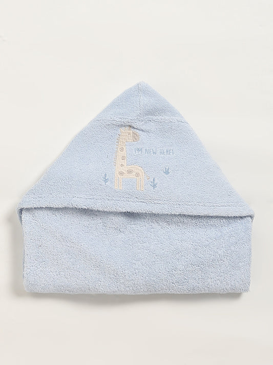 HOP Baby Blue Printed Towel