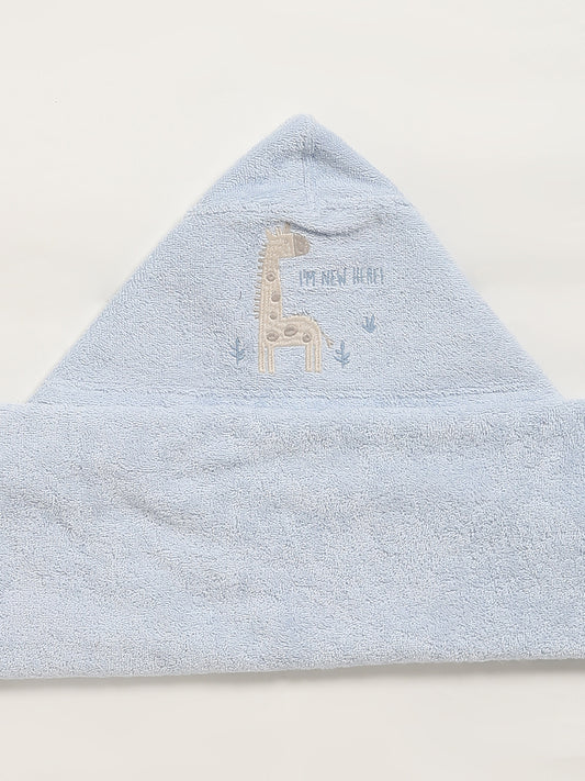 HOP Baby Blue Printed Towel