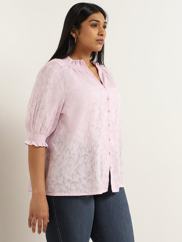Gia Pink Self-Patterned Top