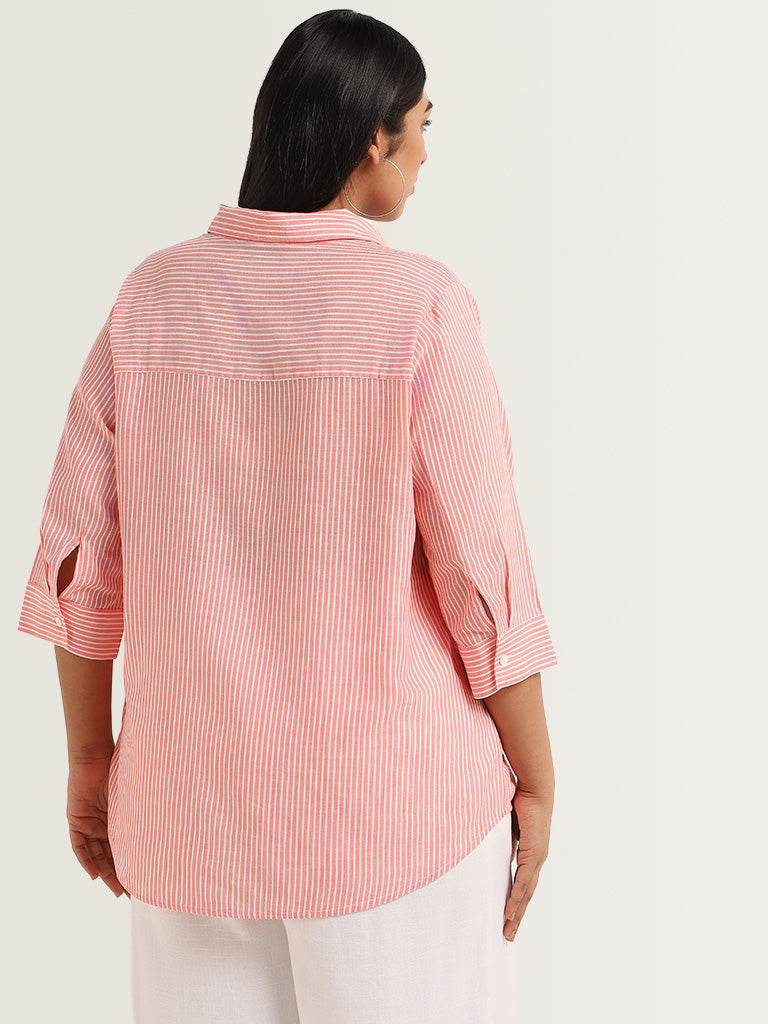 Gia Pink Striped Shirt