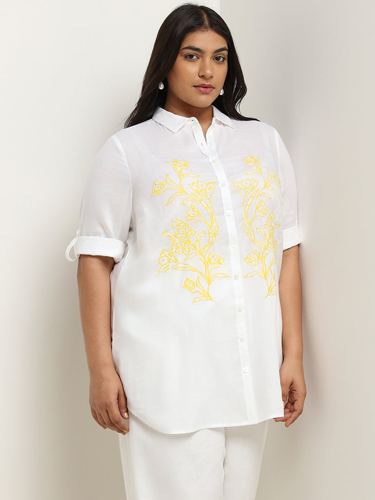 Gia White Embroidered Shirt