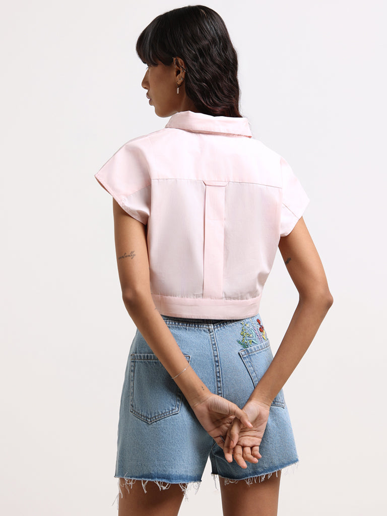 Nuon Pink Cropped Shirt