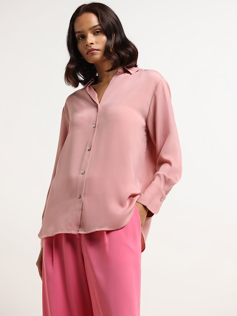 Wardrobe Pink Collared Shirt
