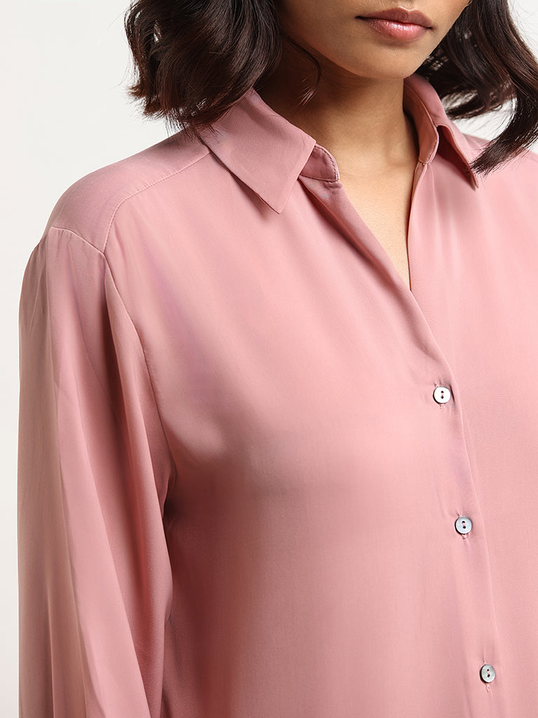 Wardrobe Pink Collared Shirt