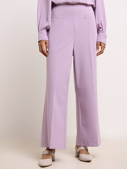 Wardrobe Lilac Straight-Fit Trousers