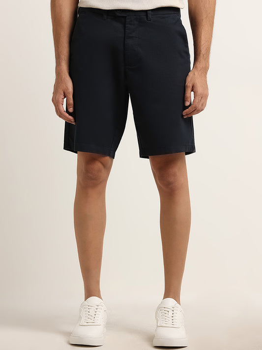 Ascot Navy Relaxed Fit Mid Rise Shorts